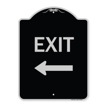 Signmission Exit With Left Arrow 2 Heavy-Gauge Aluminum Architectural Sign, 24" H, 18" L, BS-1824-24049 A-DES-BS-1824-24049